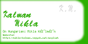 kalman mikla business card